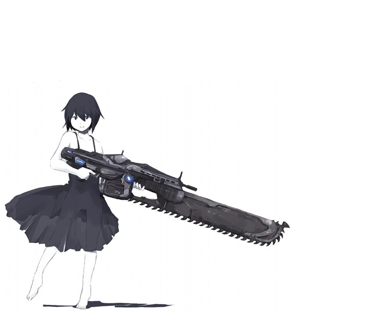 Girl with a chainsaw Girl with a chainsaw